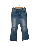 KanCan Jeans Womens 33 High Rise Waist Flare Raw Hem Distressed Blue KC7... - $40.89 CAD