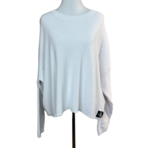 Calvin Klein Sweater Womens XL White Cotton Knit Crop Relaxed Fit Dolman Sleeve - £23.96 GBP