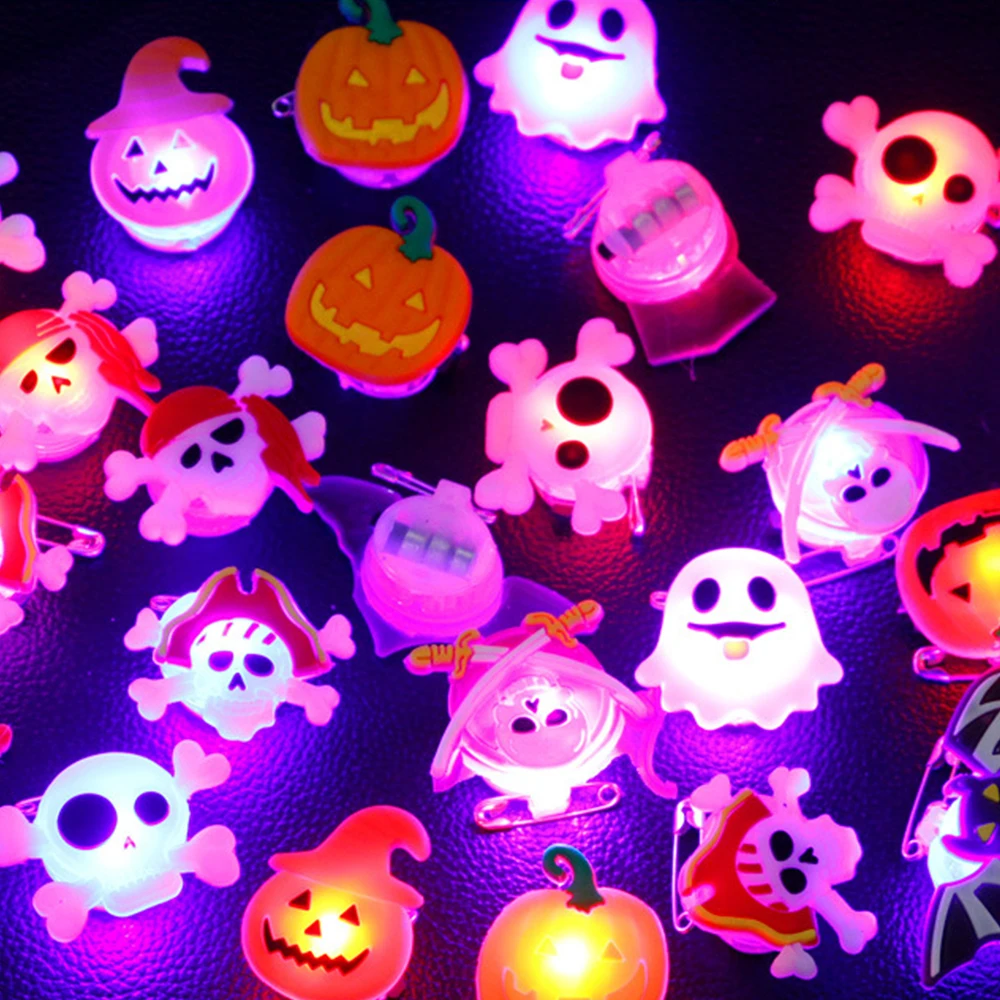 House Home 5/10/15/20pcs Halloween Decorations A Cute Glowing Ring Pumpkin Ghost - £19.75 GBP