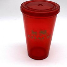 Coach New York Red Plastic Drink Tumbler - No Straw - £7.02 GBP