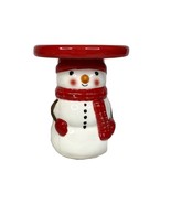 Sonoma Candle Snowman Jar Candle Holder 6” Tall Holds 4” Wide Candle - $282.39 MXN