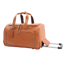 DR294 Real Leather Wheeled Holdall Duffle Bag Tan - £222.02 GBP