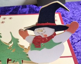 Jolly Snowman 3D Kirigami Pop-up Christmas Card with envelope - £6.14 GBP