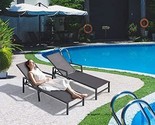 Outdoor Patio Lounge Chair Set Of 2, Aluminum Chaise Lounge Outdoor With... - $333.99