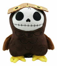Larger Furry Bones Skeleton Hootie The Brown Owl Plush Toy Doll Collectible 9&quot;H - £22.44 GBP