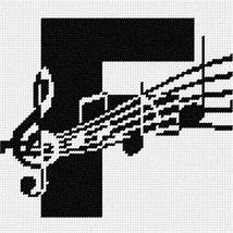 Pepita Needlepoint Canvas: Letter F Music Notes, 7&quot; x 7&quot; - £39.62 GBP+
