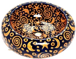 Mexican Ceramic Bathroom Sink &quot;Moon and Stars&quot; - £306.79 GBP