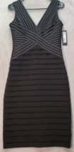 Avery G Sheath Dress Womens Size 6 Black Polyester Sleeveless Back Zip MRP $238 - £87.84 GBP
