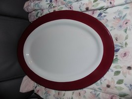 Pampered Chef Oval Platter w/Cranberry Accent  #2059 Retired NWOB - £43.26 GBP