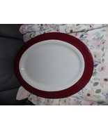 Pampered Chef Oval Platter w/Cranberry Accent  #2059 Retired NWOB - €58,84 EUR
