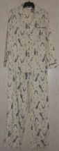 Nwt Womens Adonna Ivory Happy New Year Super Soft Flannel Pajama Set Size L - £29.86 GBP
