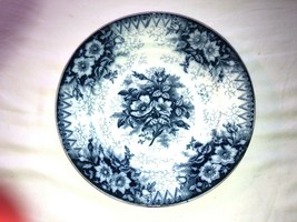 Vintage Waverley Flow Blue Dinner Plate Flower Motif 9 in - £11.26 GBP