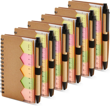 School Supplies Pocket Notebook &amp; Pen - 4 X 5.5 In, Brown Cover, 6-Pack ... - $21.48