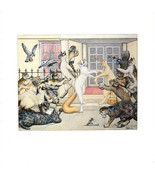 Zoe Stokes Funny Cat Art Prints Original Vintage Cat Artwork Home Decor - $6.72