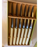 Vintage Gensico Stainless Steel Knives Set of 6 With Case Made in Japan MCM - $259.83 MXN