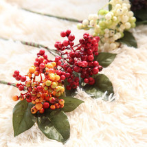 Artificial Christmas Berry Foam Beans Flower Wedding Decoration Plant 22cm - £3.99 GBP