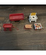 Vintage Lot Of 5 Miniature Dollhouse Toys Wagon (2), High Chair, Sled, B... - $249.31 MXN