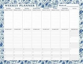 Magnetic Weekly Calendar - 52 Undated Sheets - Notepad Desk Pad - (Edition #009) - £6.32 GBP
