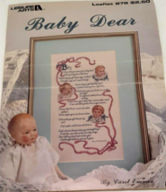 Leisure Arts Cross Stitch Pattern Leaflet 878 Baby Dear 1990 By Carol Emmer - £2.79 GBP
