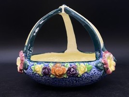 Made In Japan Triple Handle Painted Pottery Floral Bowl Maruhon Majolica... - £31.64 GBP