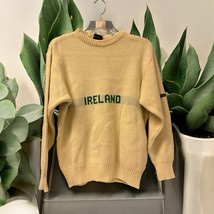 Vintage Blarney Castle Sweater Mens Size M Ivory Green Ireland Acrylic K... - $69.29