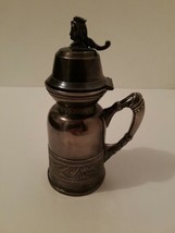 Pelton Bros &amp; Co. Antique Silver Plate Syrup Pitcher, Face Finial, Drip ... - $27.39
