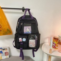 H42cm Buckle Women Backpack School Student Waterproof Large Size Kawaii Pendant  - £39.18 GBP