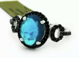 Genuine 2.19 Cts Opal &amp; Black Onyx Ring .925 Sterling Silver *Nwt * Size 8.25 - $69.30