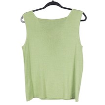 Coldwater Creek Cami Tank Shirt L Women Green Sleeveless Knit Stretch Silk Blend - £12.53 GBP