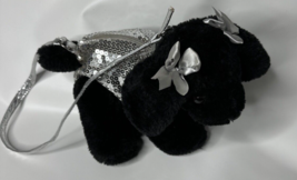 Poochie &amp; Co Black and Silver Sequin Dog Purse With Silver Shoulder Strap - $9.67