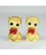 Vintage Celluloid Mice With Bows Figural Salt And Pepper Shakers  - £11.76 GBP