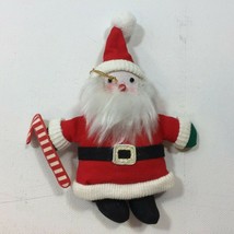 Vintage Stuffed Santa Plush Christmas Tree Ornament Holiday Decoration - £11.71 GBP