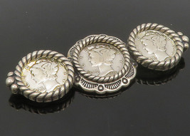 Carolyn Pollack 925 Silver - Vintage Antique U.S. Coins Brooch Pin - BP4854 - £201.69 GBP