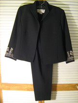 WOMEN&#39;S Black Doncaster Jacket Size 9 &amp; Ellen Tracy Pants size 6 [Y59h] - £19.12 GBP