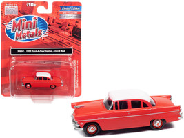 1955 Ford 4-Door Sedan Torch Red w White Top 1/87 HO Scale Model Car Classic Met - £23.50 GBP