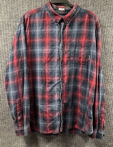 VTG Columbia Shirt Mens XL Red Blue Plaid Long Sleeve Pocket Button Down... - $21.92