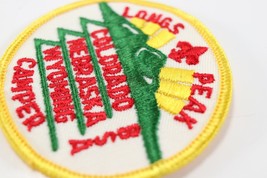 Vintage Longs Peak Camper Round Gold Border Boy Scouts America BSA Camp Patch - £9.23 GBP