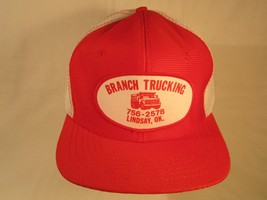 Vintage Hat Mens Cap BRANCH TRUCKING Lindsay, Oklahoma [Z191m] - $17.54