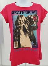 Spunk Women&#39;s Pink Skate or Die Skateboarder T-Shirt - $20.94