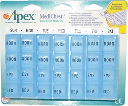 Pill Box Apex Medi Chest Pill Organizer 70015, for Vitamins and Medication, 1 Ea - £19.10 GBP