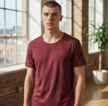 Athletic Propulsion Labs APL The Perfect Wool Blended Tee Burgundy Men's... - $23.74