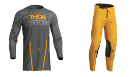 Thor MX Dark Grey Yellow Pulse Mono Dirt Bike Riding Racing Gear Jersey + Pants - £79.60 GBP