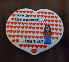 Vintage 1983 &quot;Love Is The Answer...&quot; Cathy Cartoon Porcelain Heart Shaped Box - £17.40 GBP