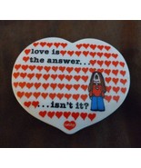 Vintage 1983 &quot;Love Is The Answer...&quot; Cathy Cartoon Porcelain Heart Shape... - £17.11 GBP