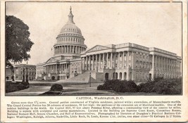Washington D.C. The Capitol Front Right Facing Posted 1907-15 Antique Postcard - $7.50