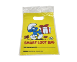7 VINTAGE 1986 UNIQUE YELLOW SMURFS PARTY LOOT BAGS BIRTHDAY PRESENT / GIFT - £14.90 GBP