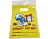 7 VINTAGE 1986 UNIQUE YELLOW SMURFS PARTY LOOT BAGS BIRTHDAY PRESENT / GIFT - $19.00