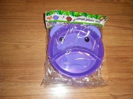 Hard Plastic Toddler Divided Plate Tray 2 Pack Hippo New - $4.95