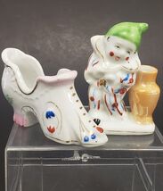 Made in Occupied Japan Hand Painted Porcelain Clown and Victorian Shoe F... - $12.82