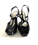 BCBG Black Leather Mary Jane Stiletto High Heels Sz 8.5 Platform Shiny W... - £22.66 GBP